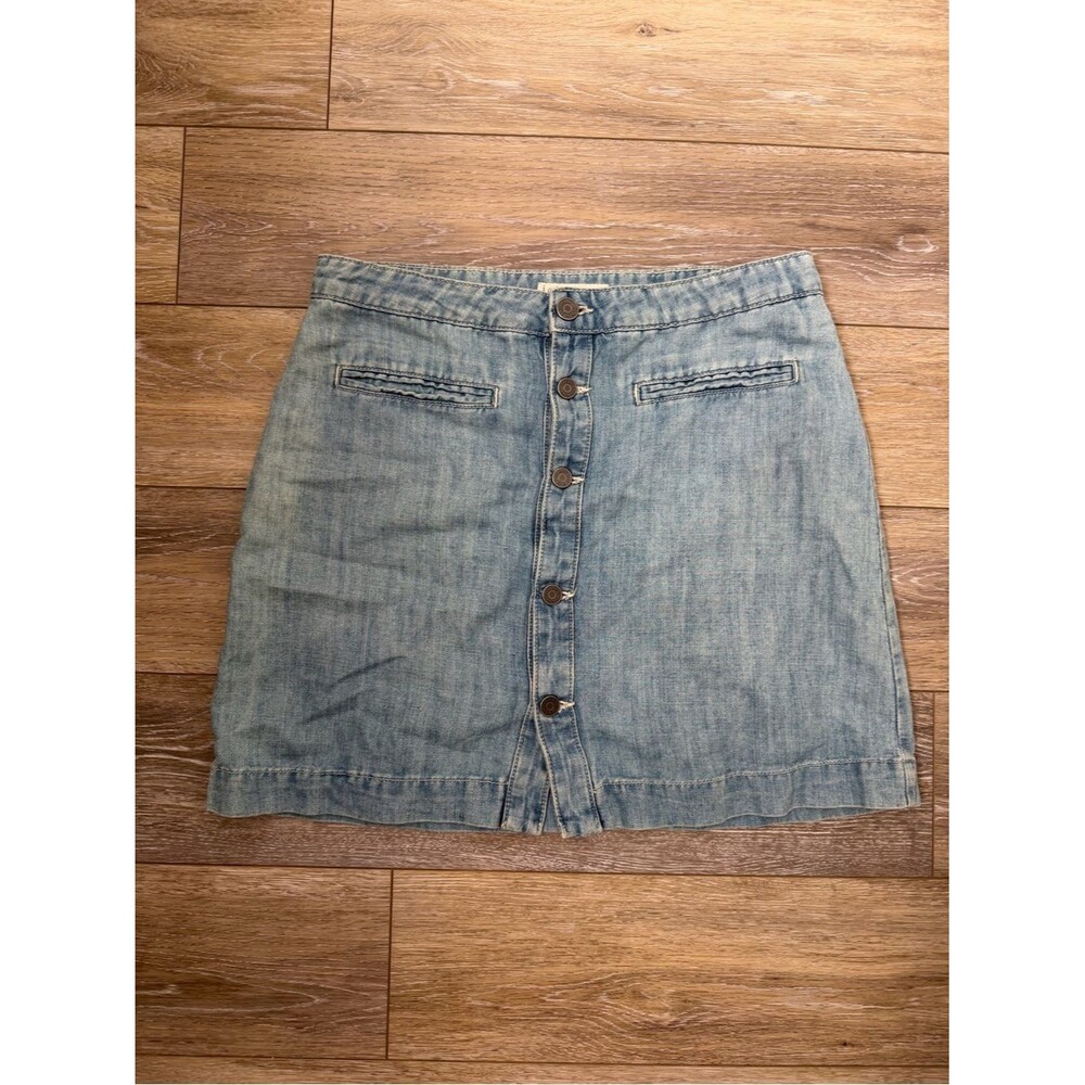 Joie Light Blue Denim Button-Front Mini Skirt Sz 29